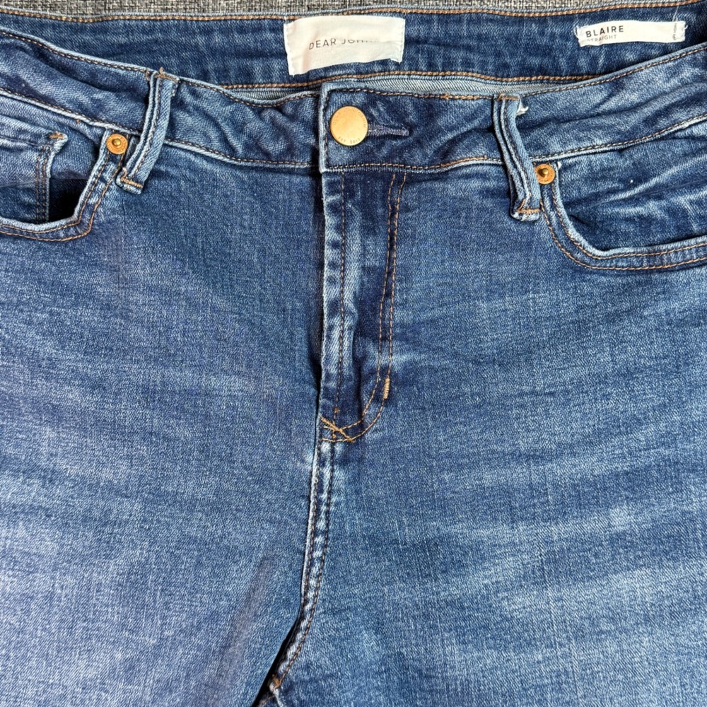 Women Dear John Blaire Straight Jeans | 33 Waist - Est Size‎ 14-16 | Medium Wash